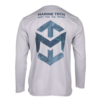 Marine Tech Long Sleeve MT Logo Design Silver