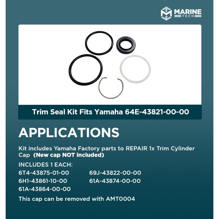 Marine Tech Tools Trim Seal Kit, Fits Yamaha 61A-43821-00-00