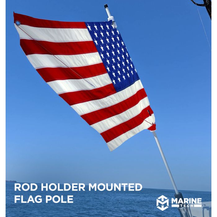 Zammi Boat Flag Pole for Rod Holders and Rocket Launchers 